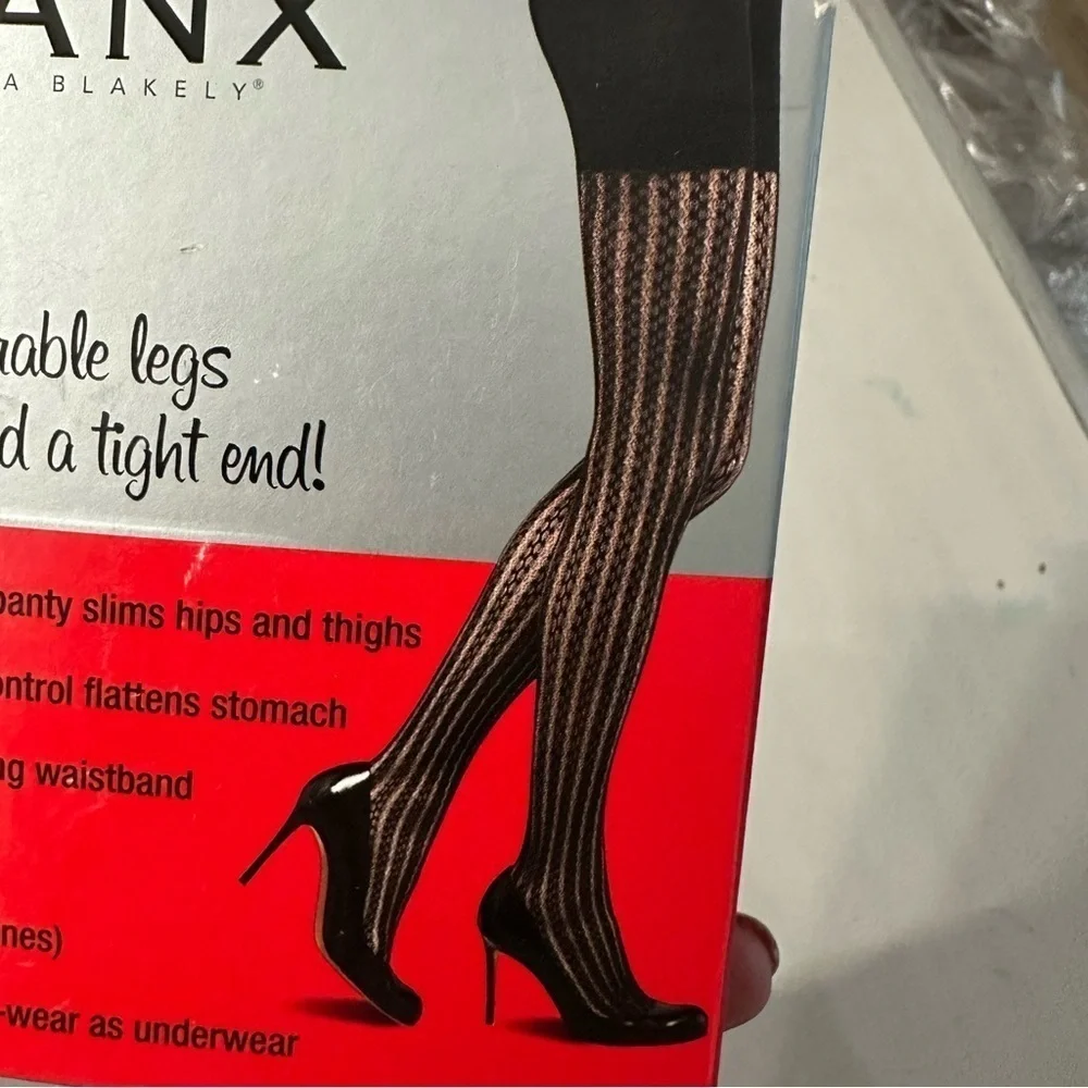 SPANX by Sara Blakely Uptown Tight-End Tights Balck Tuxedo Stripe Sz 968/B NWT